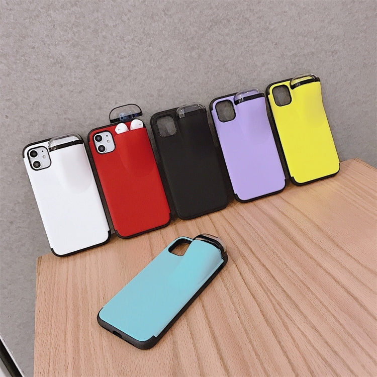For iPhone 11 Pro PC + TPU Shockproof Protective Back Case With AirPods Storage Box