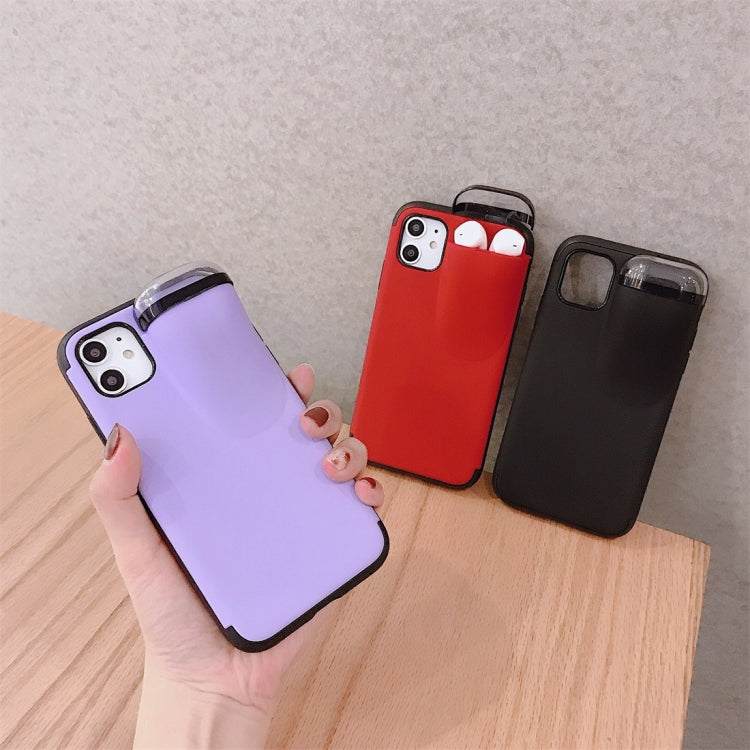 For iPhone 11 Pro PC + TPU Shockproof Protective Back Case With AirPods Storage Box