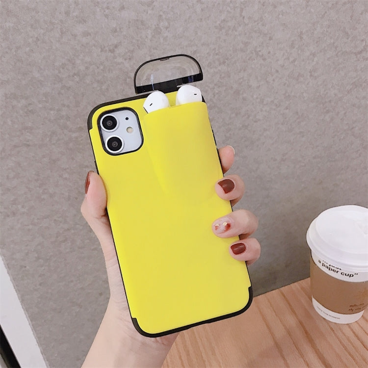For iPhone 11 Pro PC + TPU Shockproof Protective Back Case With AirPods Storage Box