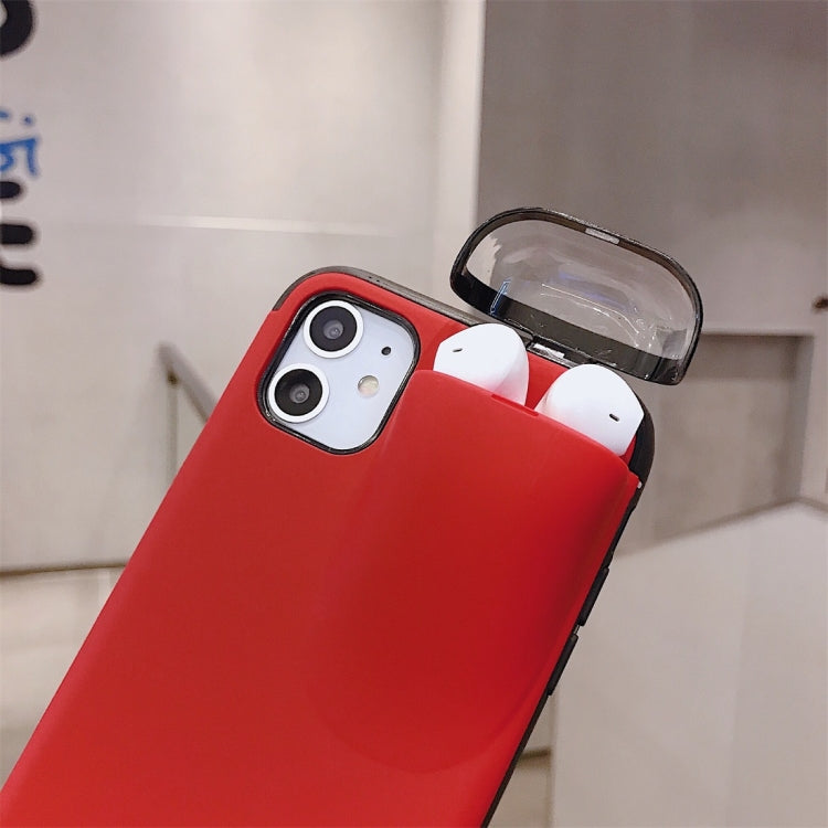 For iPhone 11 Pro Max PC + TPU Shockproof Protective Back Case With AirPods Storage Box