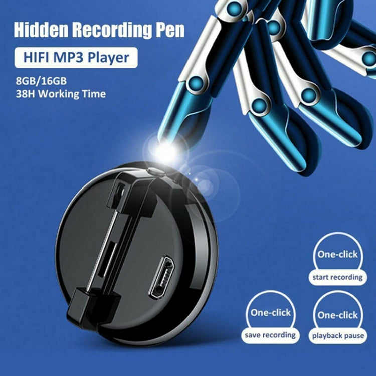Q3 Portable Badge Brooch Recording Pen, Capacity:8GB