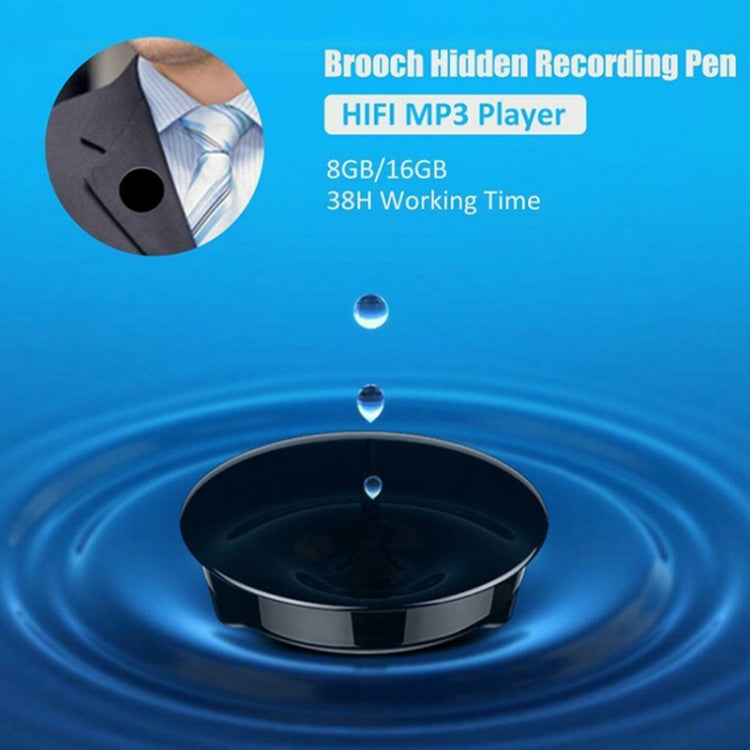 Q3 Portable Badge Brooch Recording Pen, Capacity:8GB
