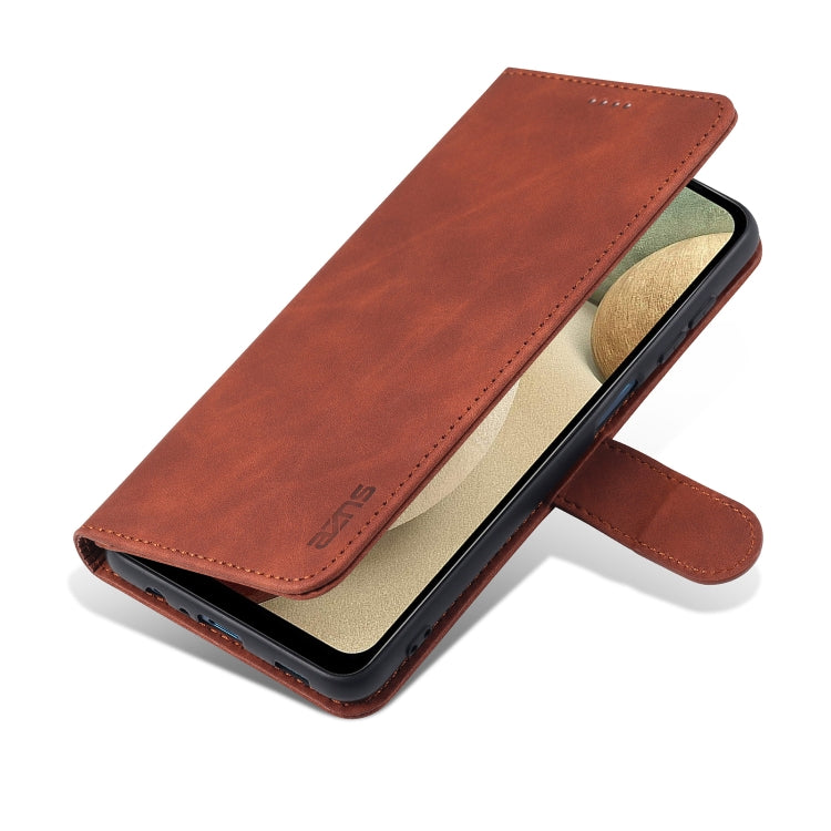 For Samsung Galaxy A12 5G AZNS Skin Feel Calf Texture Horizontal Flip Leather Case with Card Slots & Holder & Wallet