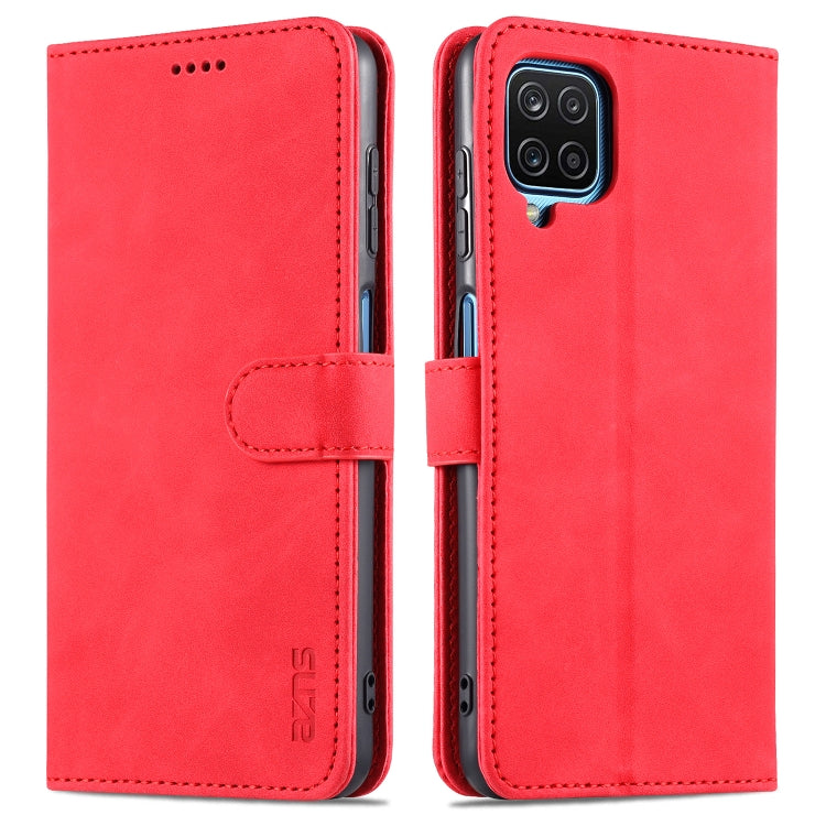 For Samsung Galaxy A12 5G AZNS Skin Feel Calf Texture Horizontal Flip Leather Case with Card Slots & Holder & Wallet
