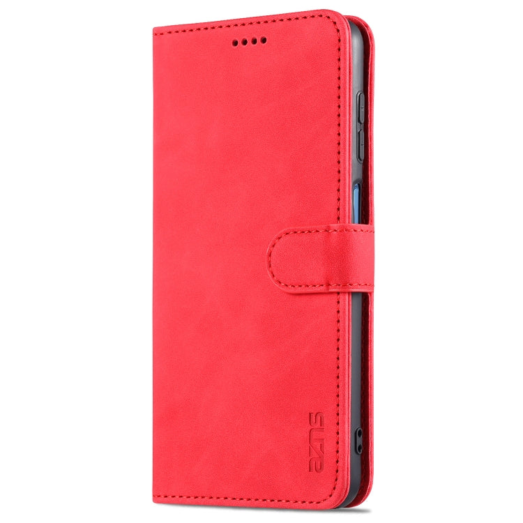 For Samsung Galaxy A12 5G AZNS Skin Feel Calf Texture Horizontal Flip Leather Case with Card Slots & Holder & Wallet