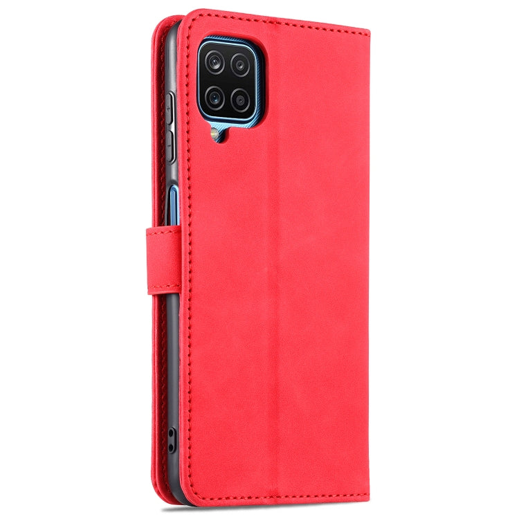 For Samsung Galaxy A12 5G AZNS Skin Feel Calf Texture Horizontal Flip Leather Case with Card Slots & Holder & Wallet