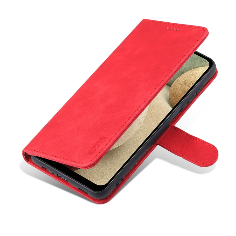 For Samsung Galaxy A12 5G AZNS Skin Feel Calf Texture Horizontal Flip Leather Case with Card Slots & Holder & Wallet