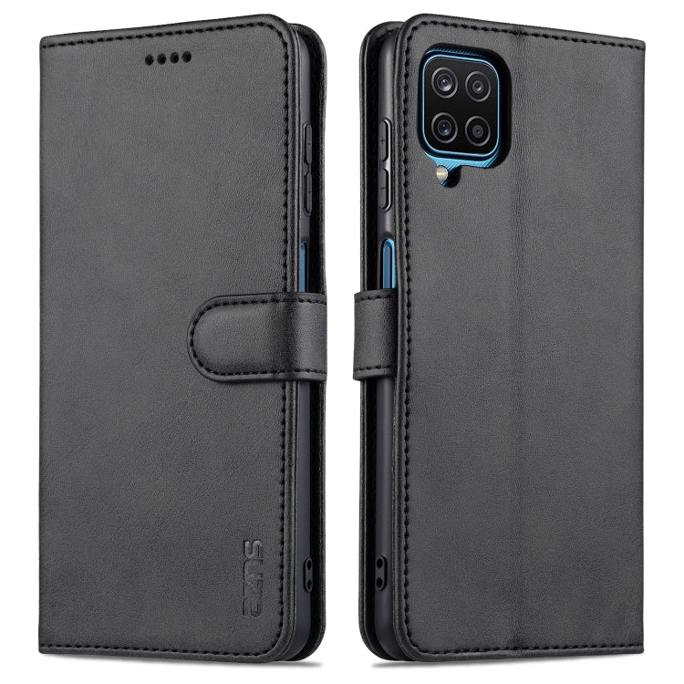 For Samsung Galaxy A12 5G AZNS Skin Feel Calf Texture Horizontal Flip Leather Case with Card Slots & Holder & Wallet