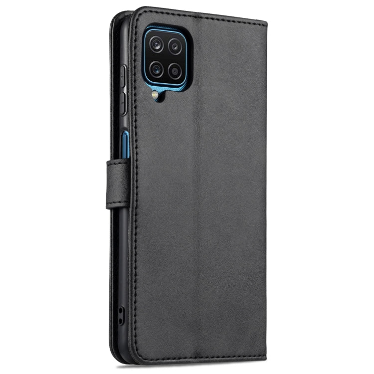 For Samsung Galaxy A12 5G AZNS Skin Feel Calf Texture Horizontal Flip Leather Case with Card Slots & Holder & Wallet