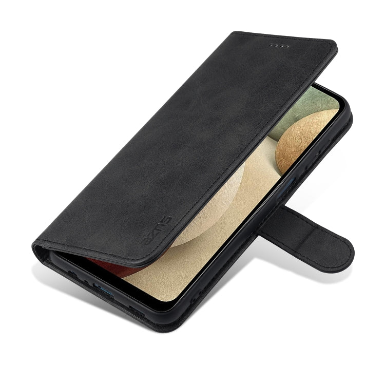 For Samsung Galaxy A12 5G AZNS Skin Feel Calf Texture Horizontal Flip Leather Case with Card Slots & Holder & Wallet