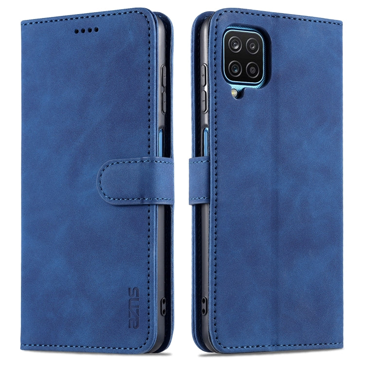 For Samsung Galaxy A12 5G AZNS Skin Feel Calf Texture Horizontal Flip Leather Case with Card Slots & Holder & Wallet