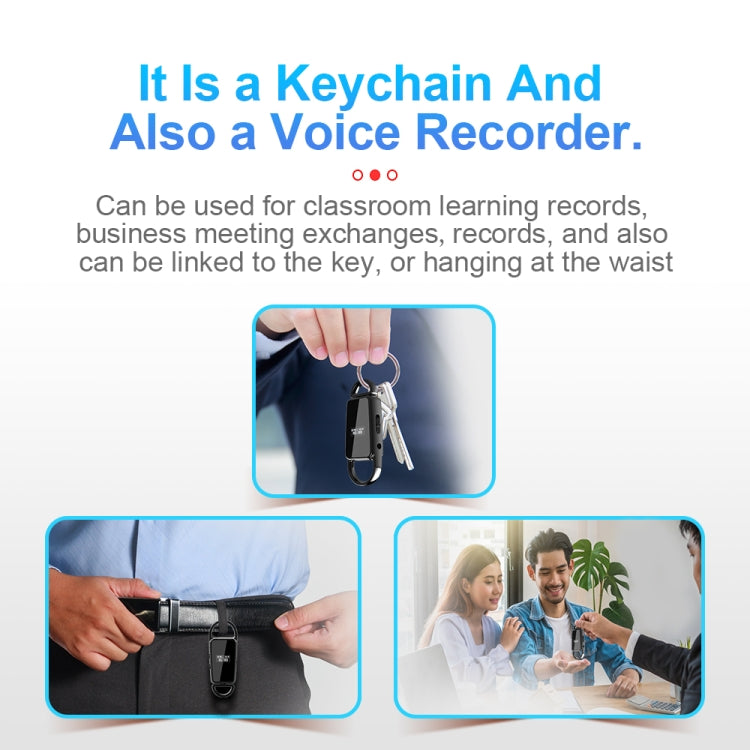 S23 HD Noise Reduction Keychain Voice Recorder Pen with Display Screen, Capacity:8GB