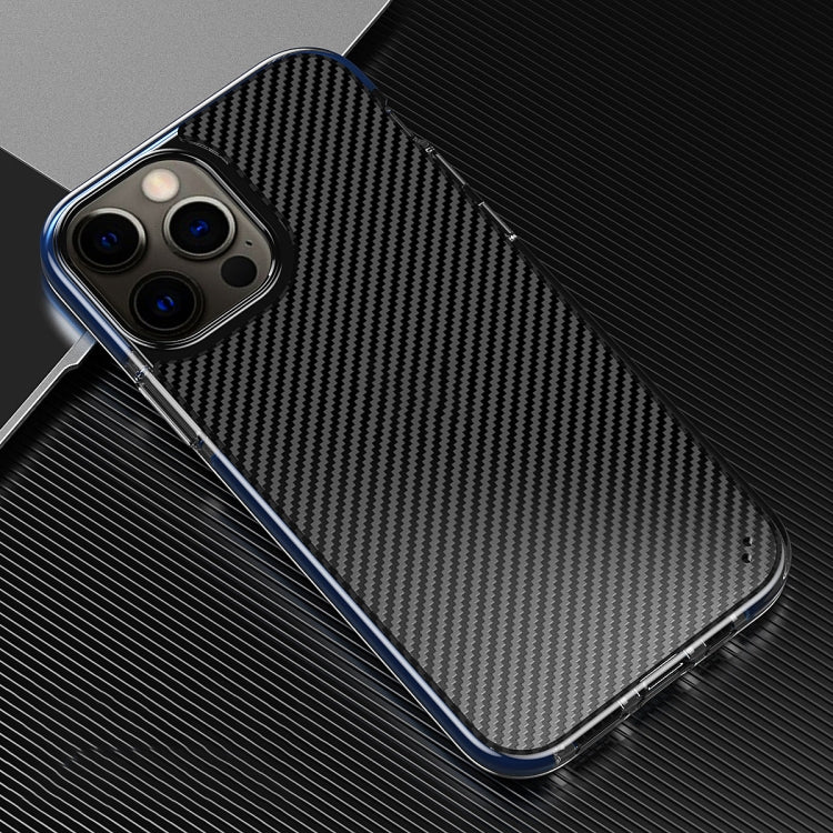 For iPhone 12 mini Transparent Carbon Fiber  + TPU Shockproof Case