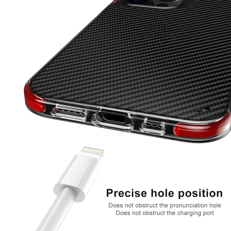 For iPhone 12 mini Transparent Carbon Fiber  + TPU Shockproof Case