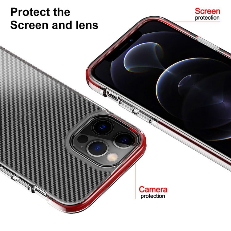 For iPhone 12 mini Transparent Carbon Fiber  + TPU Shockproof Case