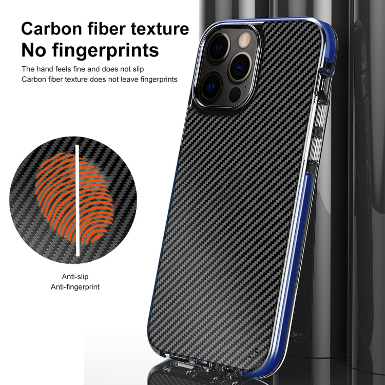 For iPhone 12 / 12 Pro Transparent Carbon Fiber  + TPU Shockproof Case