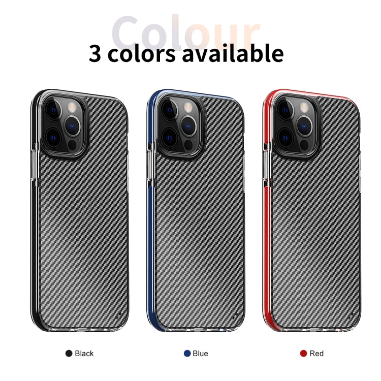 For iPhone 12 / 12 Pro Transparent Carbon Fiber  + TPU Shockproof Case