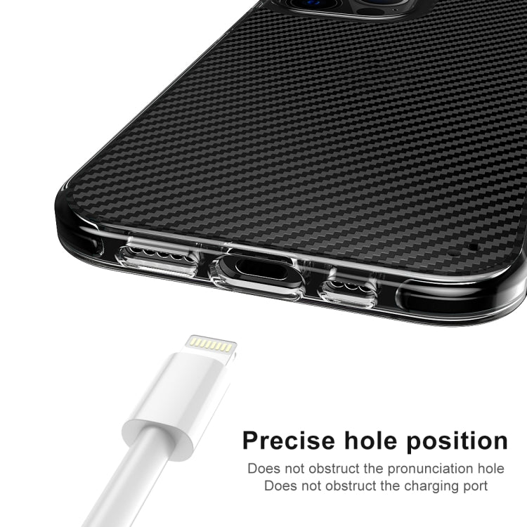 For iPhone 12 Pro Max Transparent Carbon Fiber  + TPU Shockproof Case