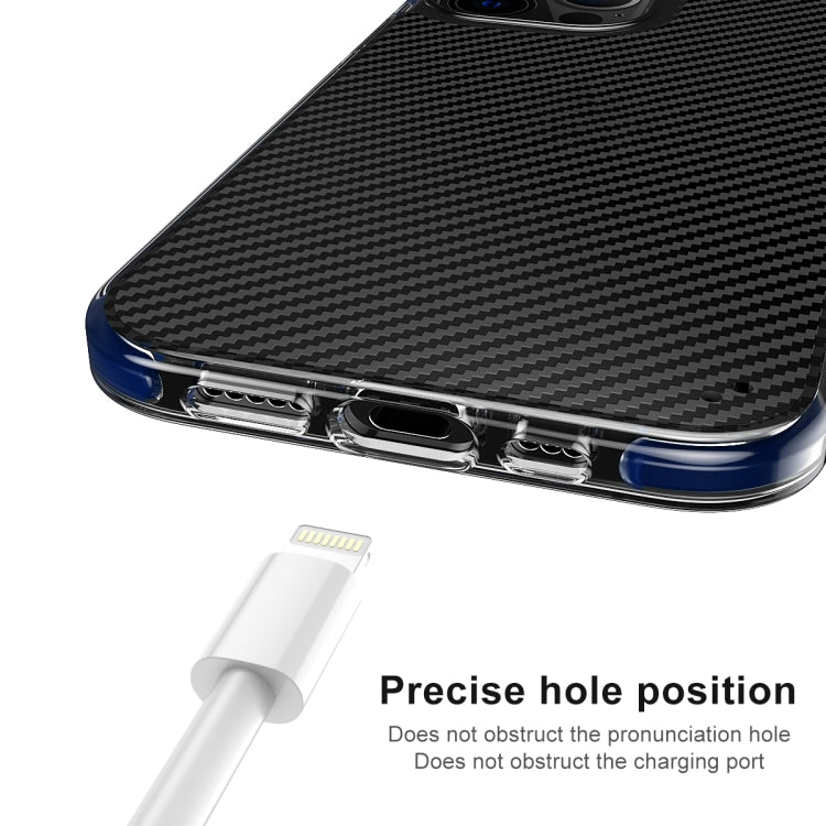 For iPhone 12 Pro Max Transparent Carbon Fiber  + TPU Shockproof Case