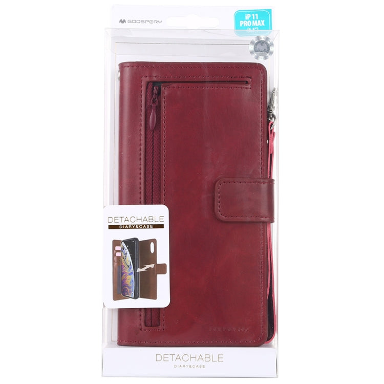For iPhone 11 Pro Max GOOSPERY DETACHABLE DIARY Detachable Horizontal Flip Leather Case with Holder & Card Slots & Zipper & Wallet