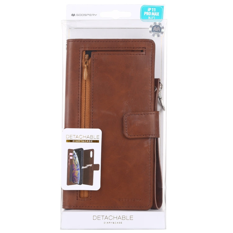 For iPhone 11 Pro Max GOOSPERY DETACHABLE DIARY Detachable Horizontal Flip Leather Case with Holder & Card Slots & Zipper & Wallet