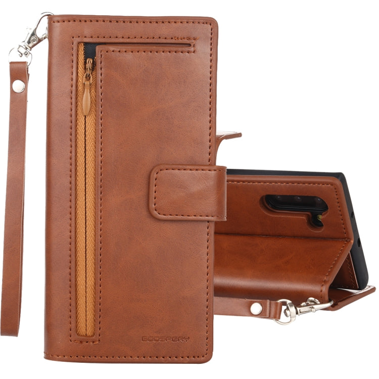 For Galaxy Note 10 GOOSPERY DETACHABLE DIARY Detachable Horizontal Flip Leather Case with Holder & Card Slots & Zipper & Wallet
