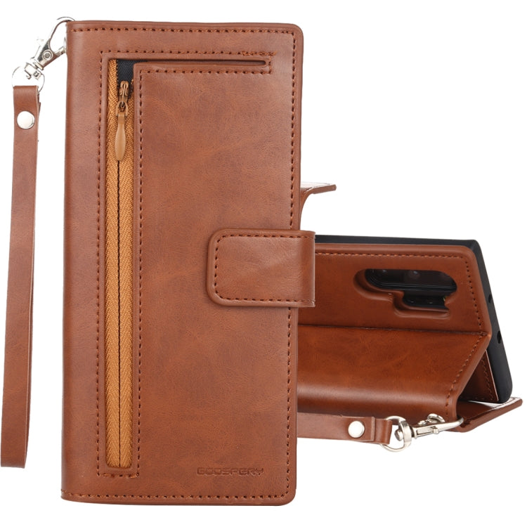 For Galaxy Note 10+ GOOSPERY DETACHABLE DIARY Detachable Horizontal Flip Leather Case with Holder & Card Slots & Zipper & Wallet