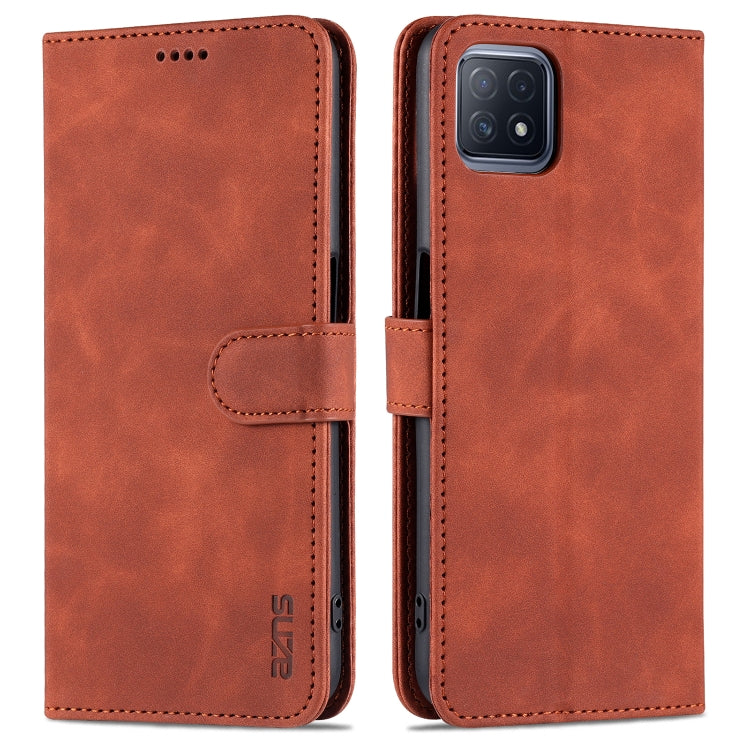 For OPPO A72 5G / A52 5G AZNS Skin Feel Calf Texture Horizontal Flip Leather Case with Card Slots & Holder & Wallet