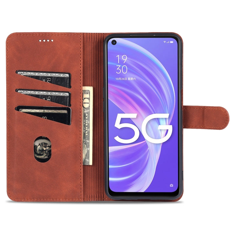 For OPPO A72 5G / A52 5G AZNS Skin Feel Calf Texture Horizontal Flip Leather Case with Card Slots & Holder & Wallet