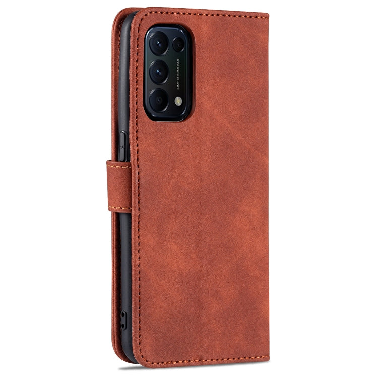 For OPPO Reno5 / Reno5 K AZNS Skin Feel Calf Texture Horizontal Flip Leather Case with Card Slots & Holder & Wallet