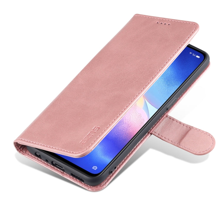 For OPPO Reno5 / Reno5 K AZNS Skin Feel Calf Texture Horizontal Flip Leather Case with Card Slots & Holder & Wallet
