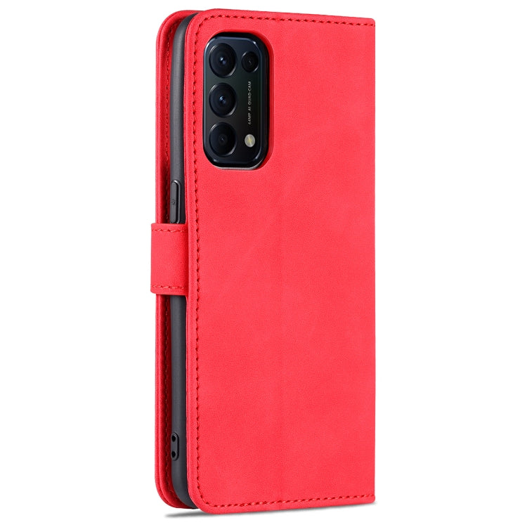 For OPPO Reno5 / Reno5 K AZNS Skin Feel Calf Texture Horizontal Flip Leather Case with Card Slots & Holder & Wallet