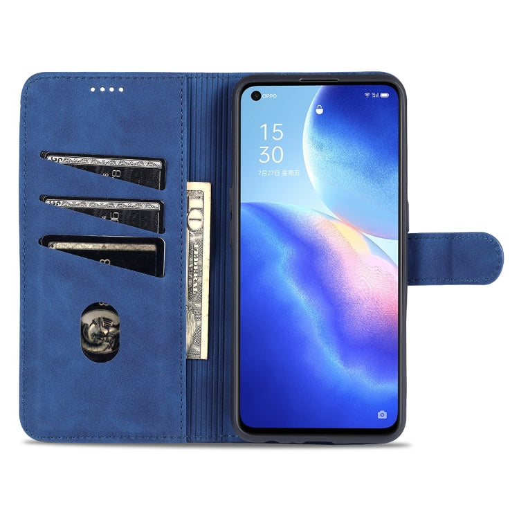 For OPPO Reno5 / Reno5 K AZNS Skin Feel Calf Texture Horizontal Flip Leather Case with Card Slots & Holder & Wallet