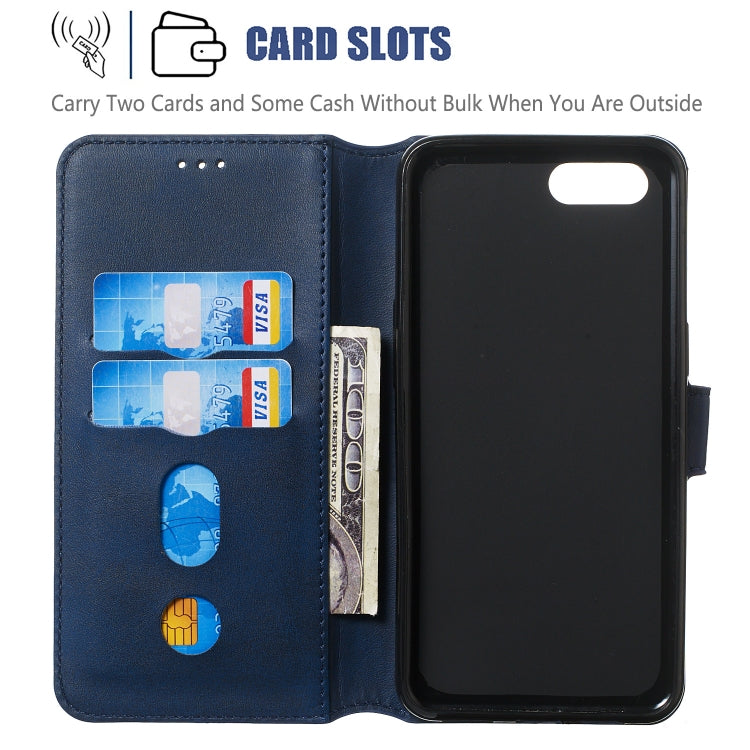 For OPPO A3s / A5 / R15 Neo Solid Color Buckle Horizontal Flip Leather Case with Wallet & Holder & Card Slots