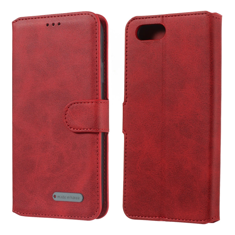 For OPPO A3s / A5 / R15 Neo Solid Color Buckle Horizontal Flip Leather Case with Wallet & Holder & Card Slots