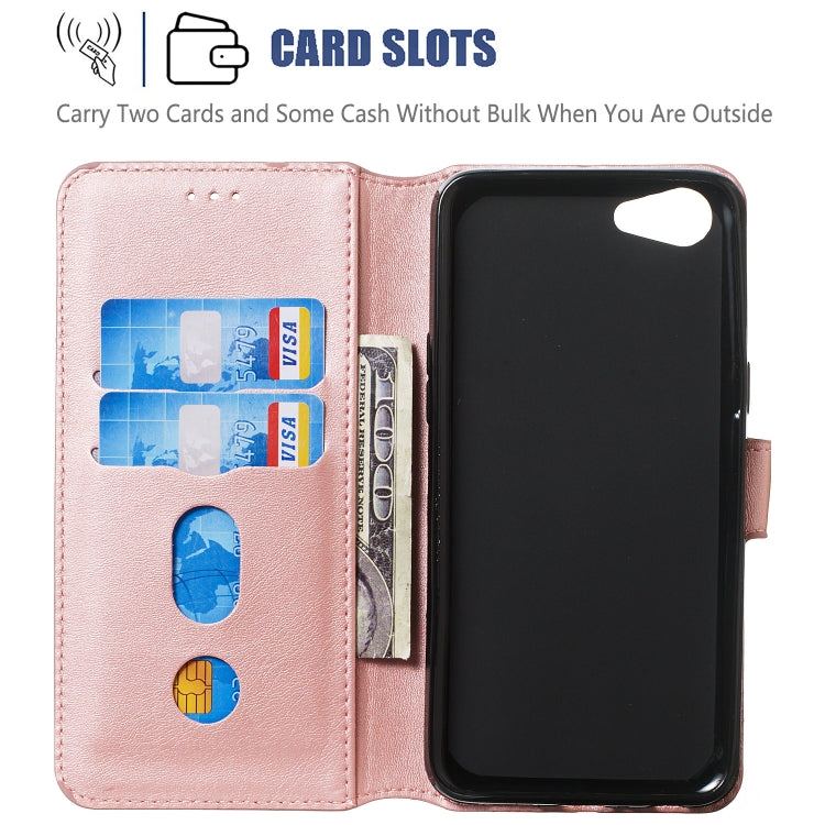 For OPPO A83 / A1 Solid Color Buckle Horizontal Flip Leather Case with Wallet & Holder & Card Slots