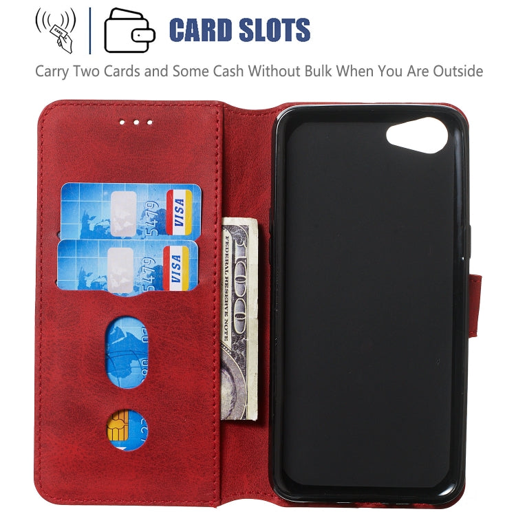 For OPPO A83 / A1 Solid Color Buckle Horizontal Flip Leather Case with Wallet & Holder & Card Slots