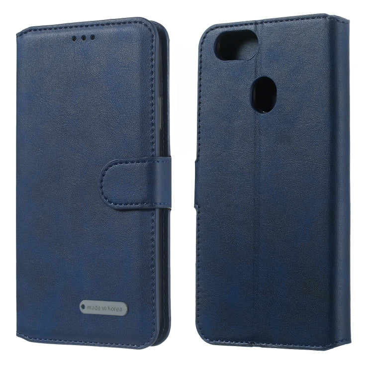 For OPPO A73 / F5 Solid Color Buckle Horizontal Flip Leather Case with Wallet & Holder & Card Slots