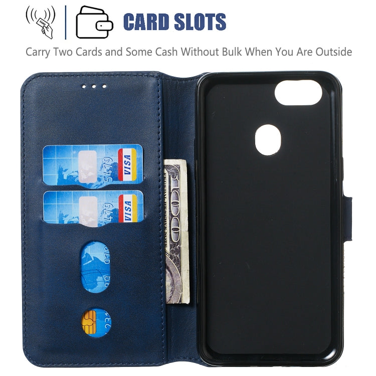 For OPPO A73 / F5 Solid Color Buckle Horizontal Flip Leather Case with Wallet & Holder & Card Slots