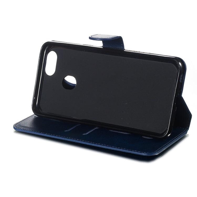 For OPPO A73 / F5 Solid Color Buckle Horizontal Flip Leather Case with Wallet & Holder & Card Slots