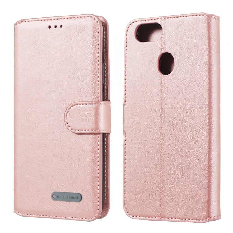 For OPPO A73 / F5 Solid Color Buckle Horizontal Flip Leather Case with Wallet & Holder & Card Slots