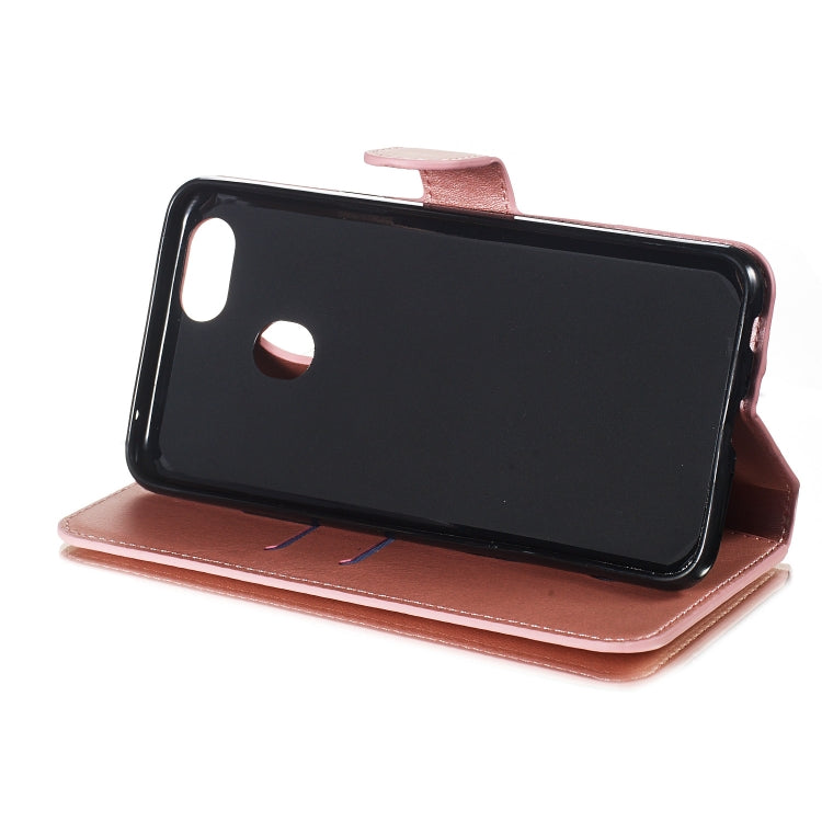 For OPPO A73 / F5 Solid Color Buckle Horizontal Flip Leather Case with Wallet & Holder & Card Slots