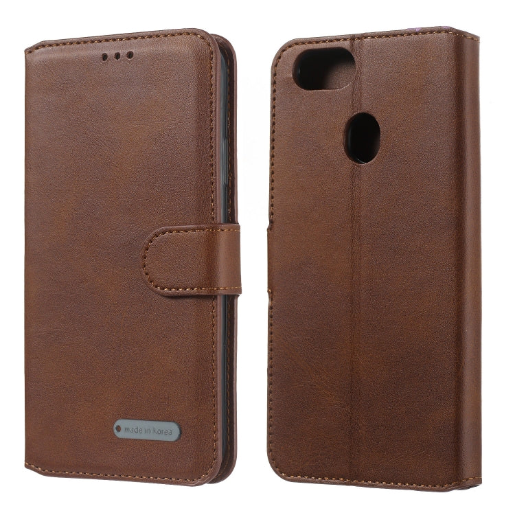 For OPPO A73 / F5 Solid Color Buckle Horizontal Flip Leather Case with Wallet & Holder & Card Slots