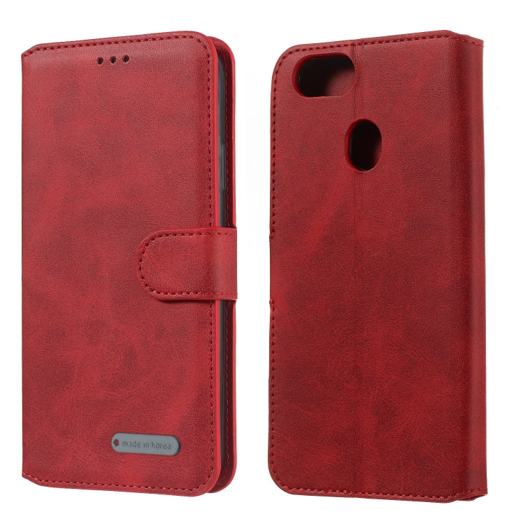 For OPPO A73 / F5 Solid Color Buckle Horizontal Flip Leather Case with Wallet & Holder & Card Slots