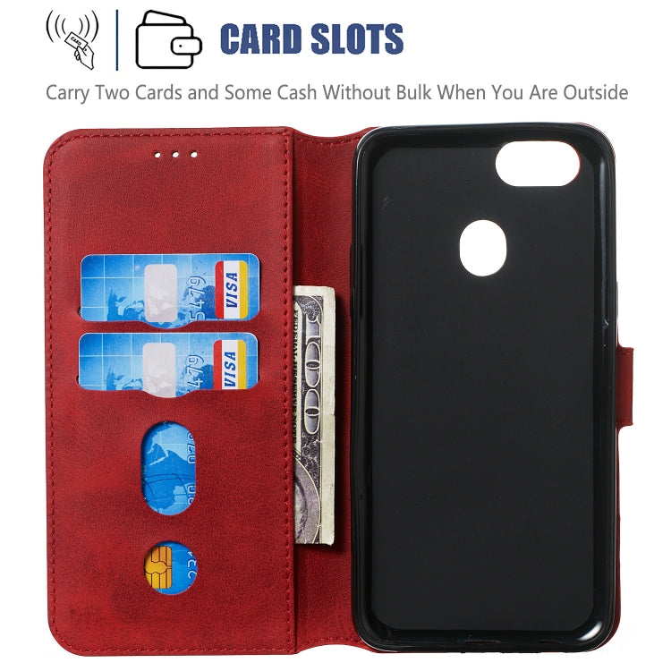 For OPPO A73 / F5 Solid Color Buckle Horizontal Flip Leather Case with Wallet & Holder & Card Slots