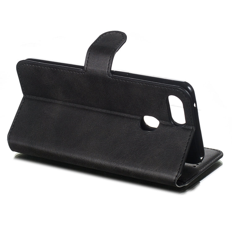 For OPPO F9 Solid Color Buckle Horizontal Flip Leather Case with Wallet & Holder & Card Slots