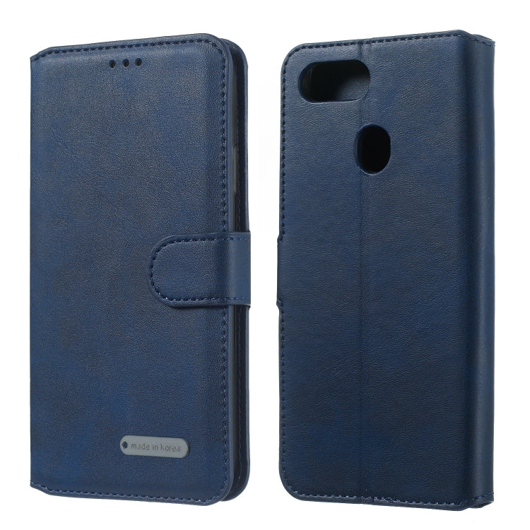 For OPPO F9 Solid Color Buckle Horizontal Flip Leather Case with Wallet & Holder & Card Slots