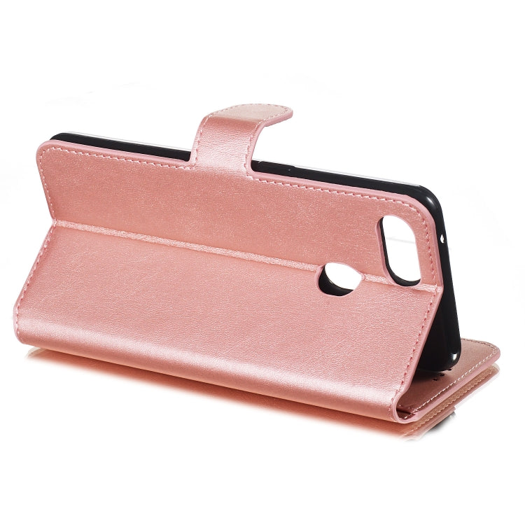 For OPPO F9 Solid Color Buckle Horizontal Flip Leather Case with Wallet & Holder & Card Slots