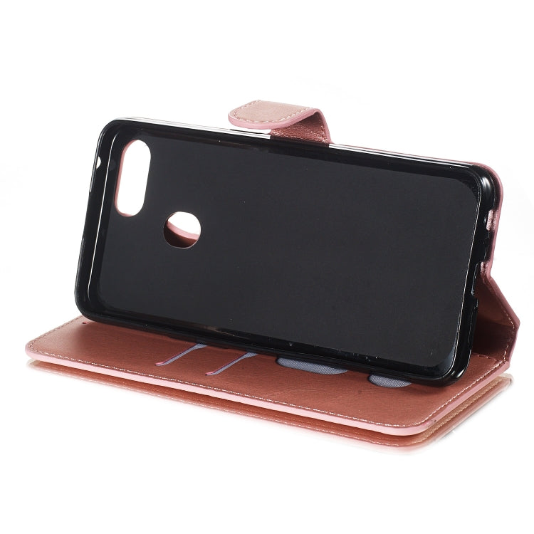 For OPPO F9 Solid Color Buckle Horizontal Flip Leather Case with Wallet & Holder & Card Slots