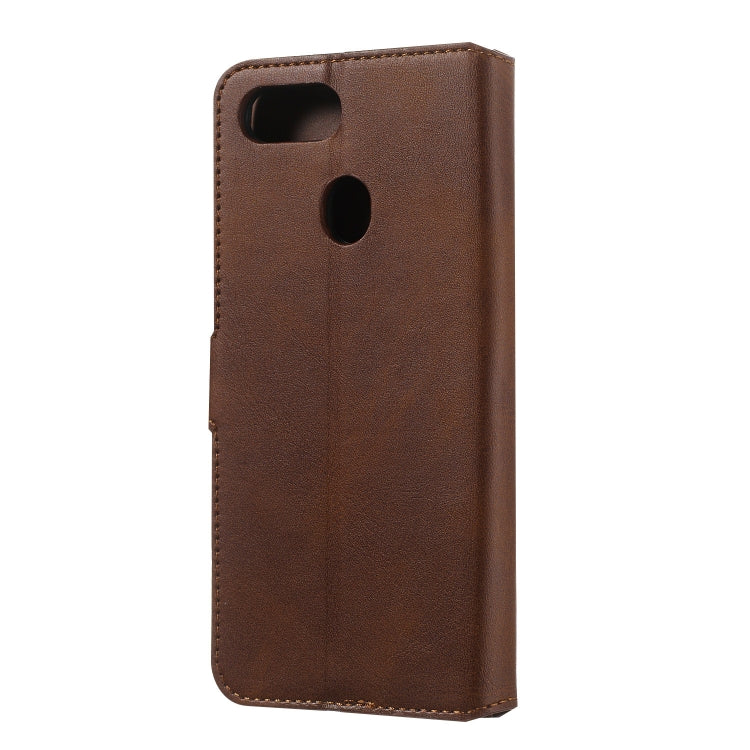 For OPPO F9 Solid Color Buckle Horizontal Flip Leather Case with Wallet & Holder & Card Slots